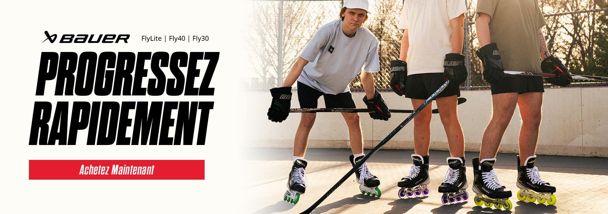 Patins de hockey à roulettes Bauer Vapor FlyLite, Fly40 et Fly30. Progressez rapidement.