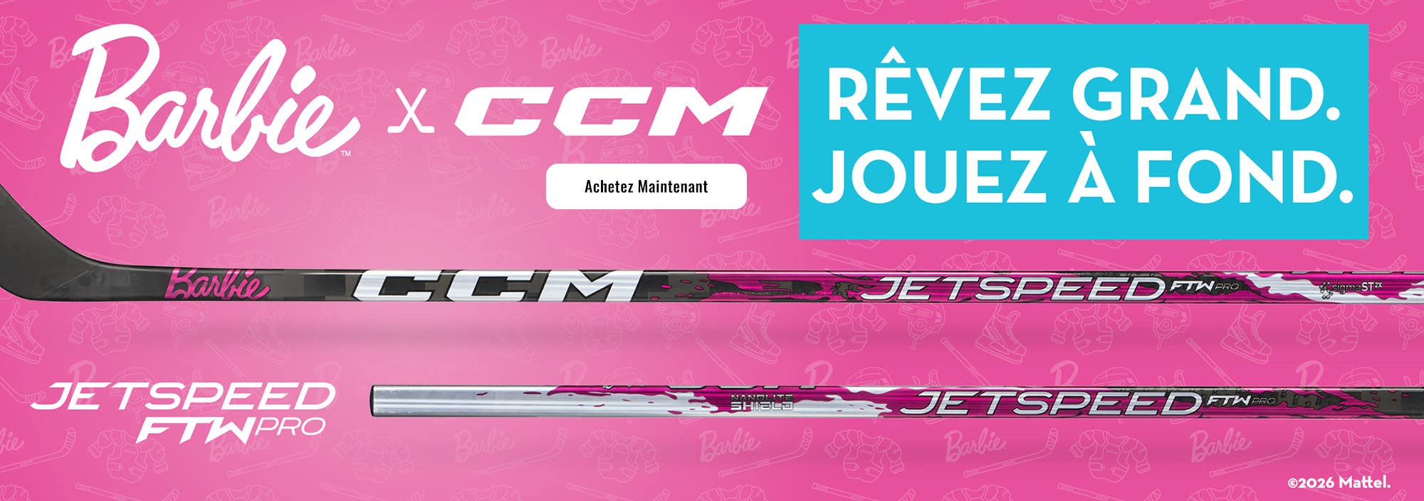 Collection CCM x Barbie. Rêvez grand. Jouez à fond.