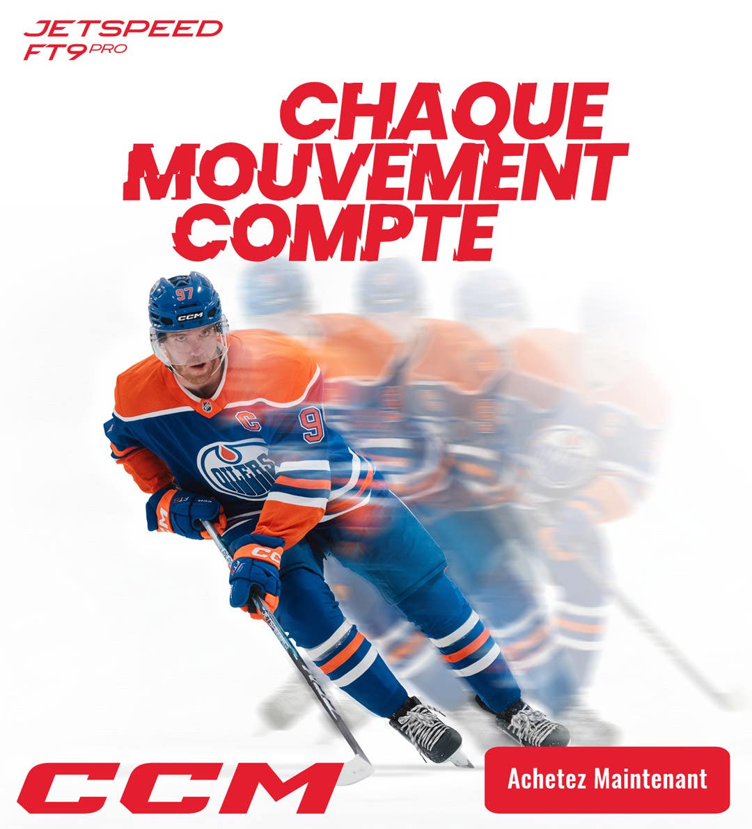 Bâtons de hockey CCM JetSpeed FT9. Chaque mouvement compte.