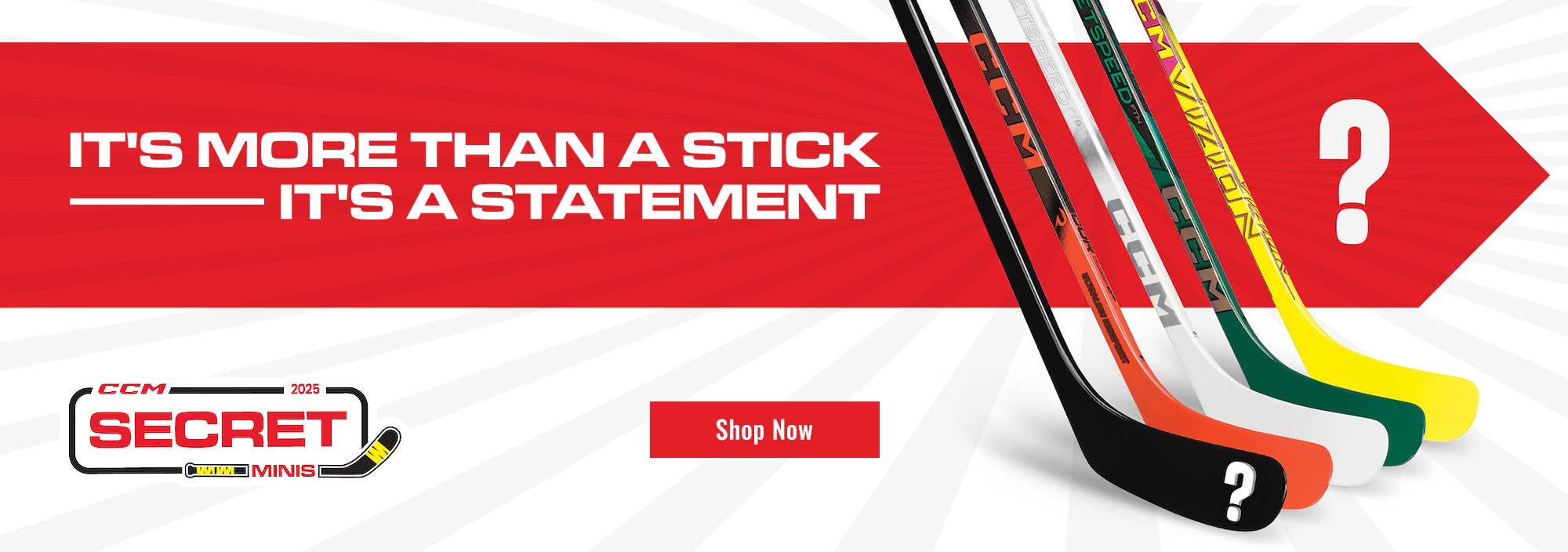 CCM Secret Mini Hockey Sticks. It's more than a stick, it's a statment.