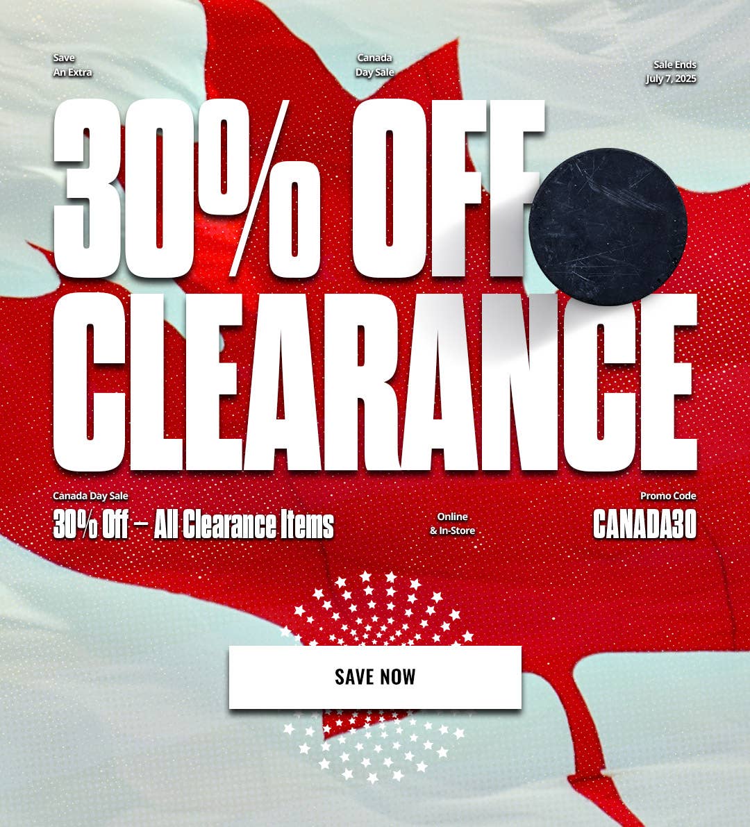 Canada Day Sale: Save an extra 30% off clearance with promo code CANADA30