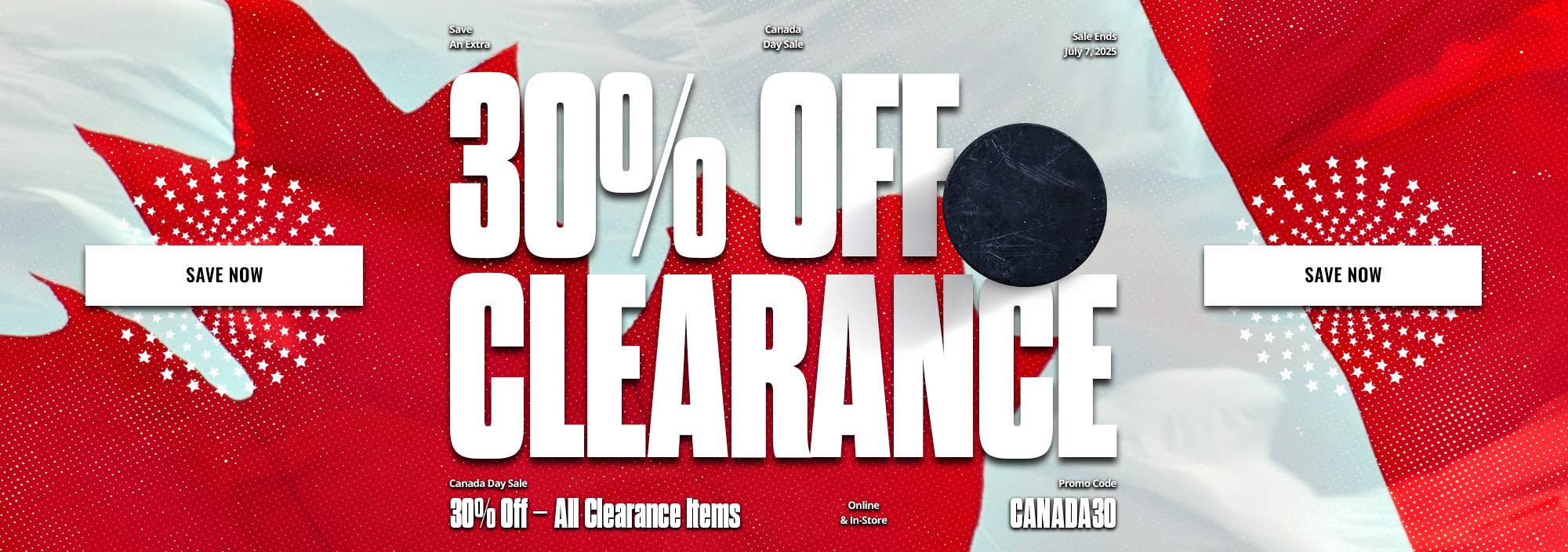 Canada Day Sale: Save an extra 30% off clearance with promo code CANADA30