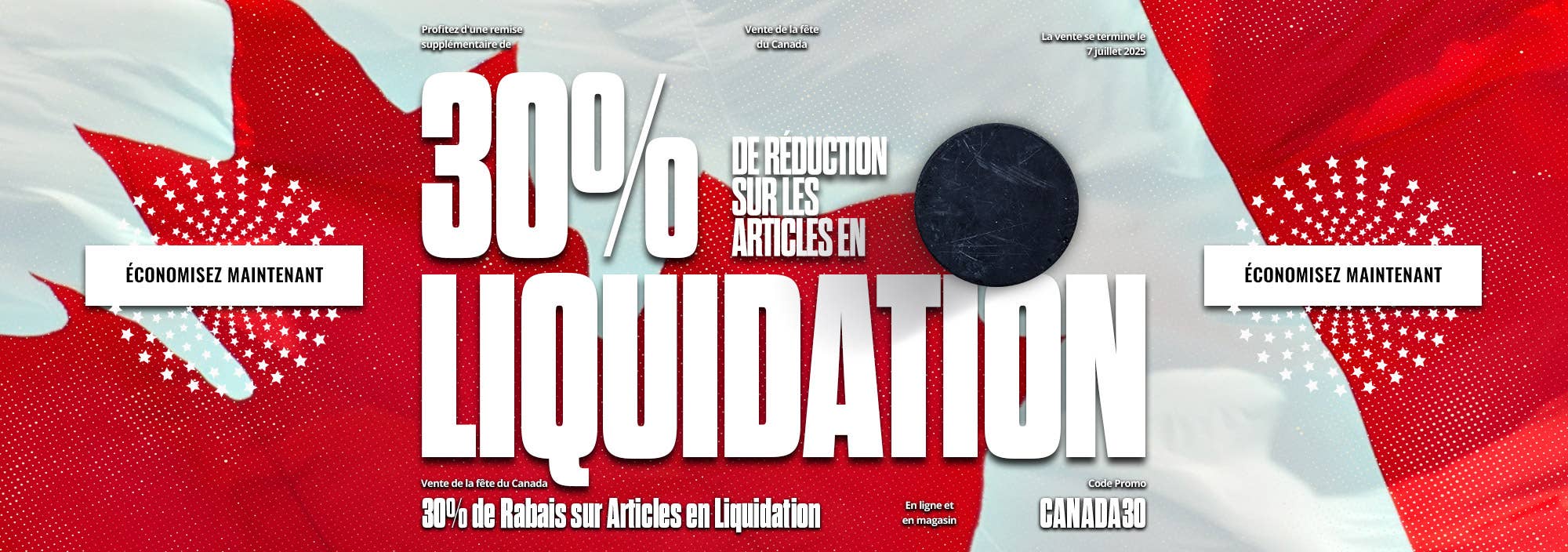 Vente de la fête du Canada : 30 % de rabais sur les articles en liquidation avec code promo CANADA30