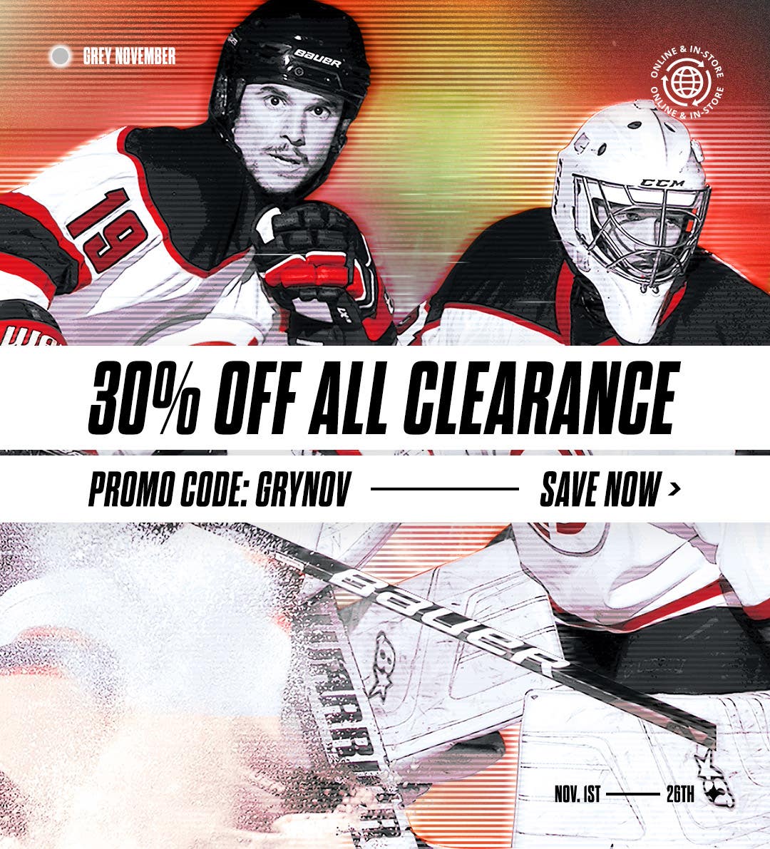 Grey November Sale. 30% off all clearance. Promo Code: GRYNOV. November 1st through 26th.