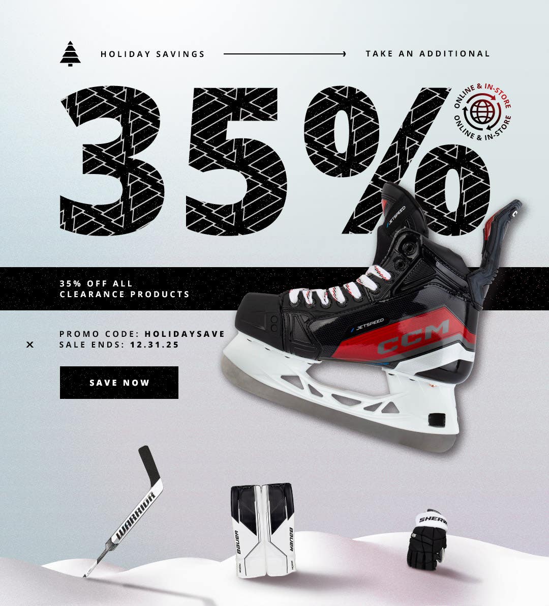 Holiday Savings: Take an additional 35% off all clearance products