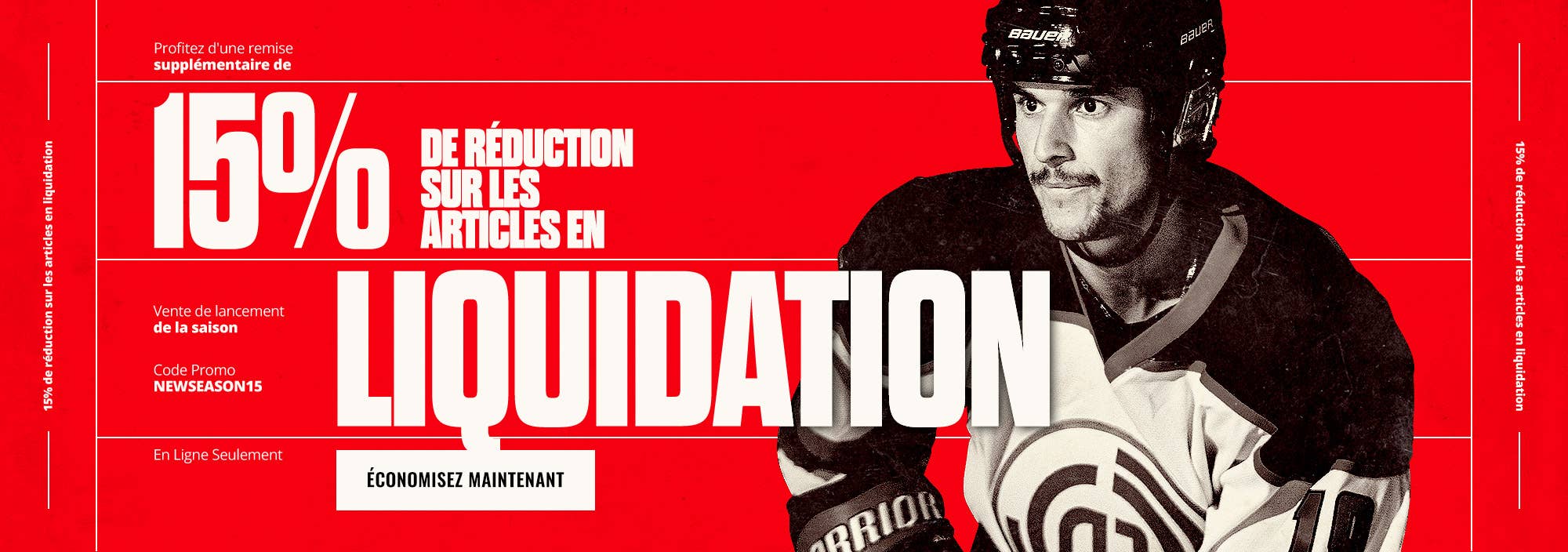 Vente de lancement de la saison : Profitez d'une remise de 15 % réduction sur les articles en liquidation. Code promo NEWSEASON15.
