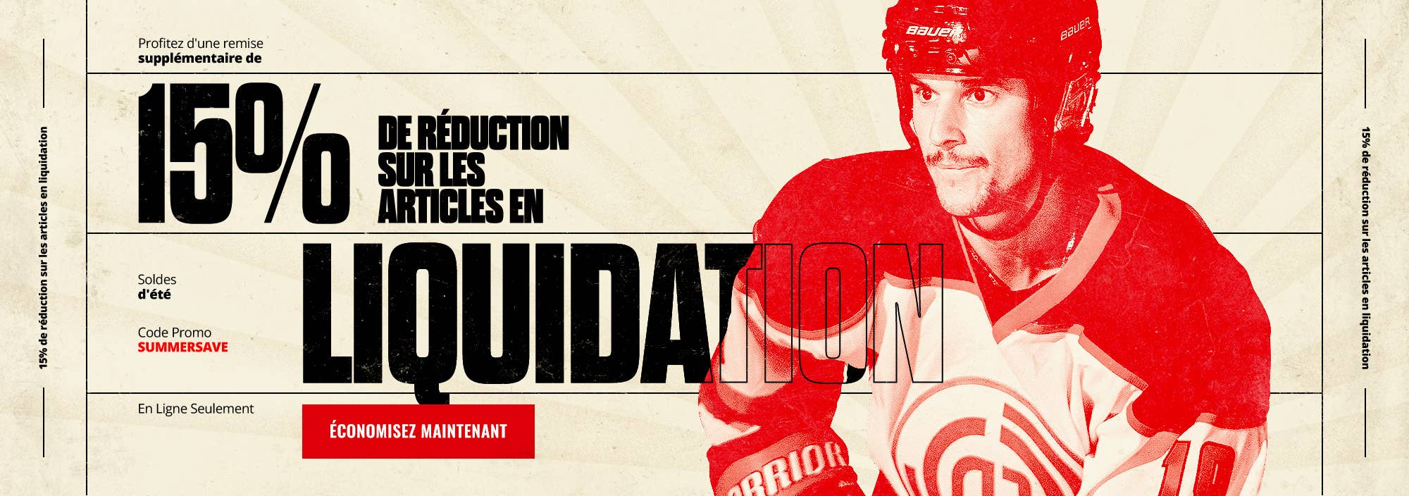 Profitez d'une remise supplémentaire de 15 % de réduction sur les articles en liquidation avec code promo SUMMERSAVE