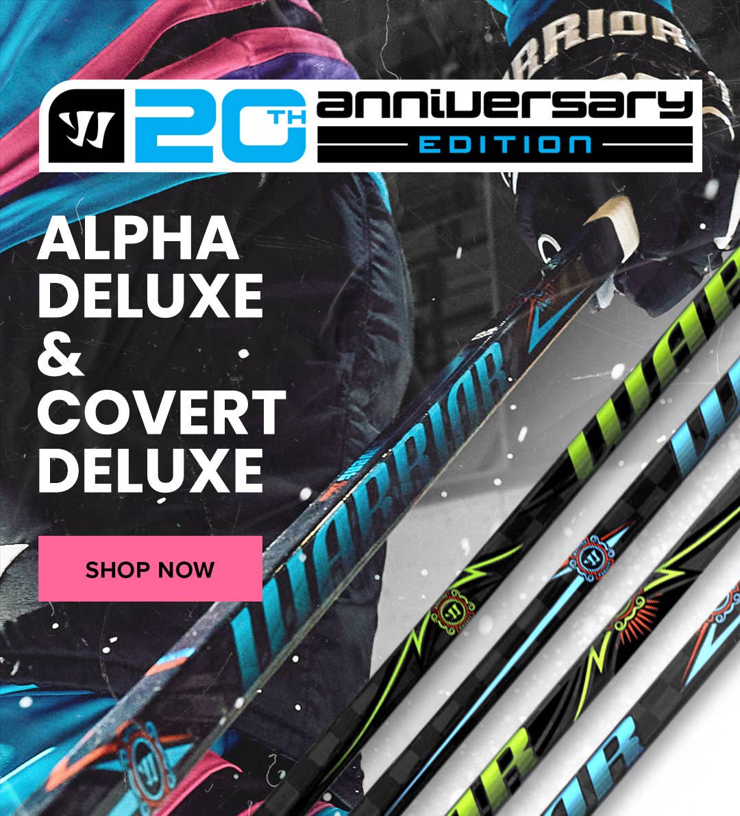 Warrior 20th Anniversary Collection: Alpha Deluxe & Covert Deluxe Hockey Sticks