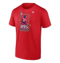 Washington Capitals Alexander Ovechkin Fanatics Athletic NHL All-Time Leading Goal Scorer Locker Room Adult T-Shirt