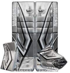 Vaughn VX1 Pro Carbon Stock Custom SIL/BLK/WHT Senior Goalie Equipment Combo (34+2)