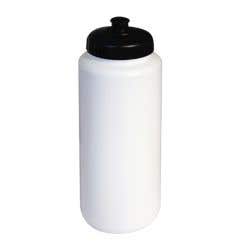 Blue Sports Pull Top Water Bottle - White w/ Black Cap
