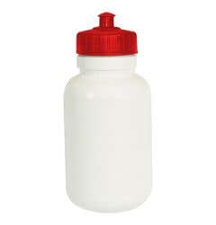 Blue Sports Pull Top Water Bottle - White w/ Red Cap 1000ML