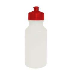 Blue Sports Pull Top Water Bottle - White w/ Red Cap 500ML