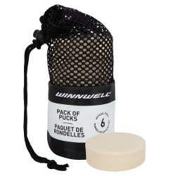 Winnwell White Goalie Training Puck - 6 Pack