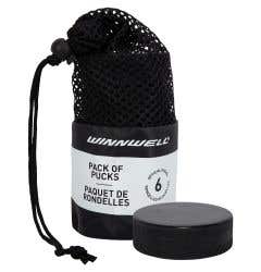 Winnwell Official Ice Hockey Puck - 6 Pack