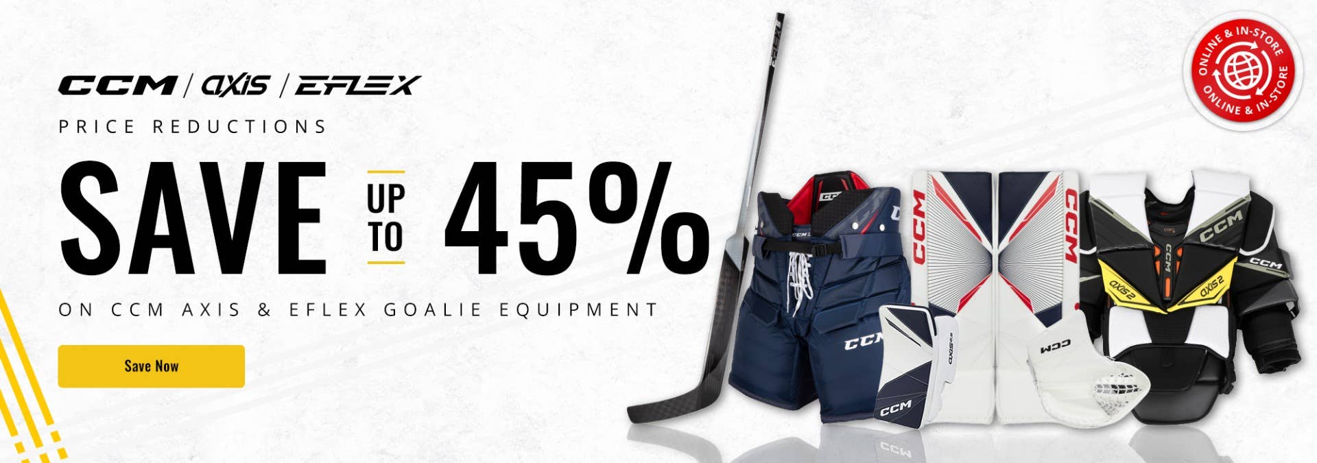 CCM Price Reductions: Save on Axis & Extreme Flex Goalie Equipment