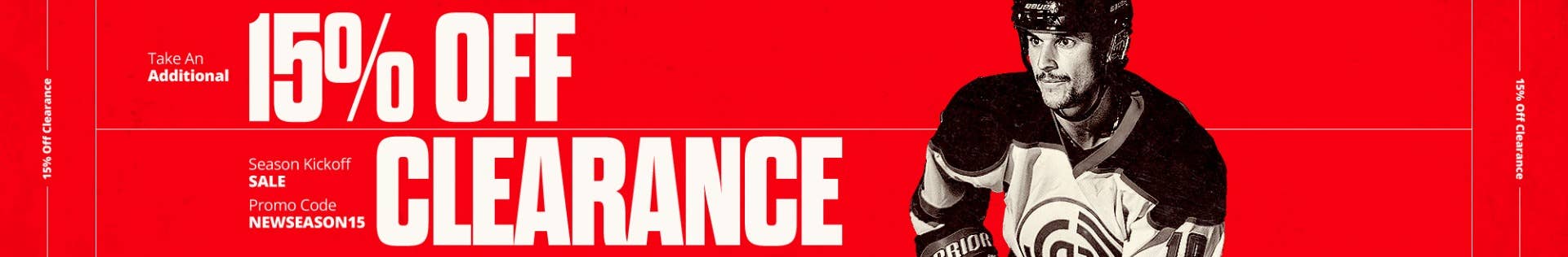 Season Kickoff Sale: Take an additional 15% off clearance. Promo code NEWSEASON15.