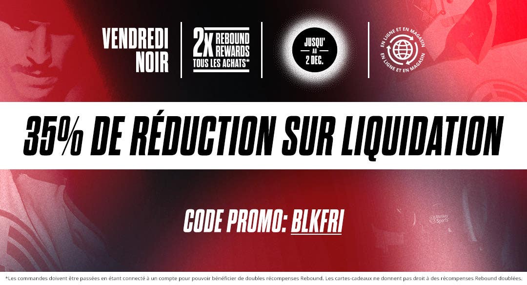 Vendredi Noir : 35 % de réduction sur liquidation. Jusqu'au 2 décembre. Code promo : BLKFRI.