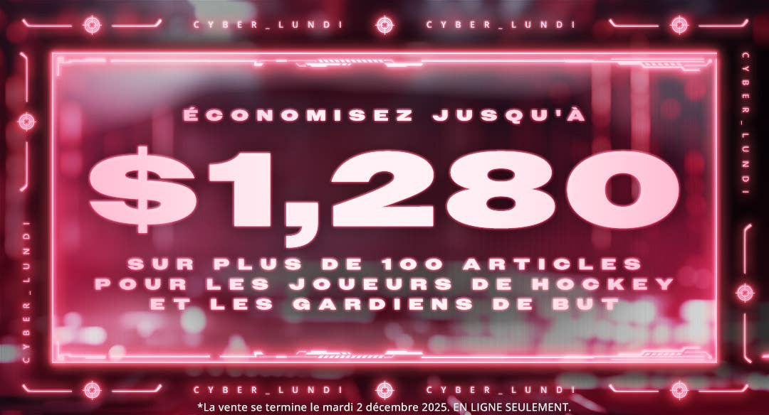 Vente du Cyber Monday chez HockeyMonkey Canada : Économisez jusqu'à 1 2080 $ sur plus de 100 articles pour les jouers de hockey et les gardiens be but.