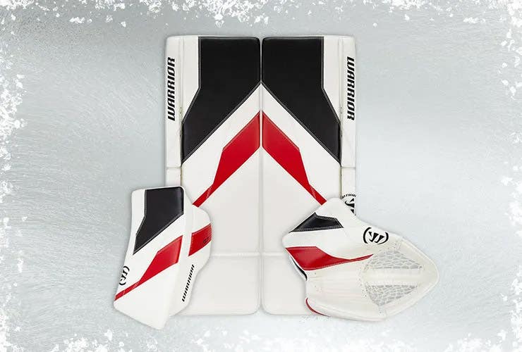 Warrior Ritual G7 goalie equipment on an icy background