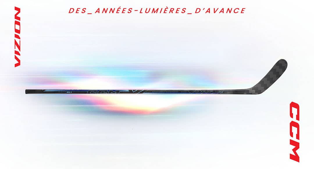 B&acirc;tons de hockey CCM Vizion. Des ann&eacute;es lumi&egrave;res d'avance.