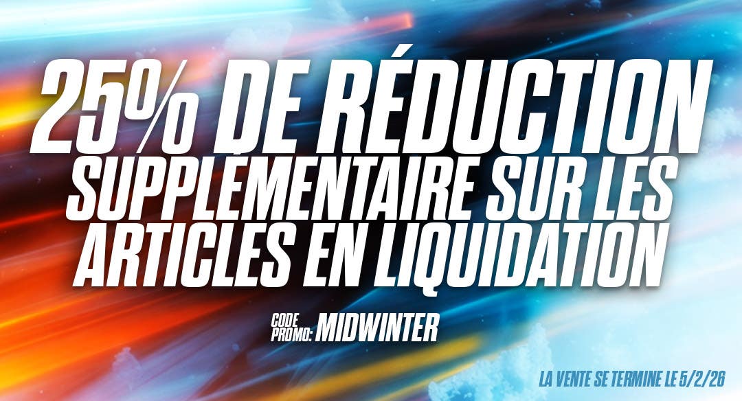 25 % de réduction supplémentaire sur les articles in liquidation. Code promo : MIDWINTER. La vente se termine le 5/2/2026.
